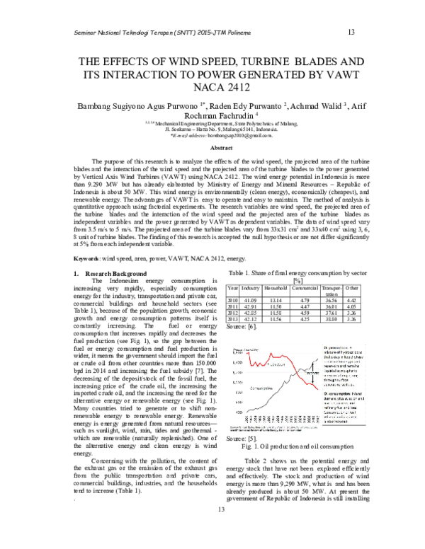 (PDF) The Effects of Wind Speed, Turbine Blades and Its Interaction to ...