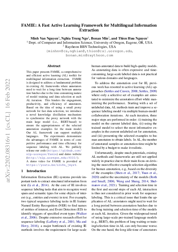 (PDF) FAMIE: A Fast Active Learning Framework for Multilingual ...