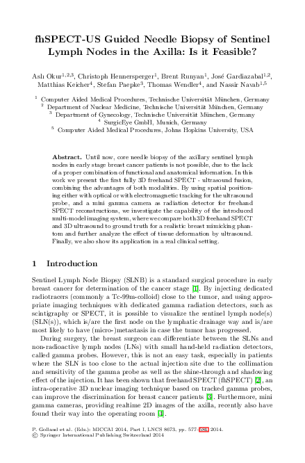 (PDF) fhSPECT-US Guided Needle Biopsy of Sentinel Lymph Nodes in the ...