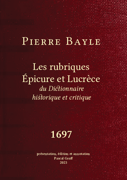(PDF) Bayle Epicure & Lucrèce