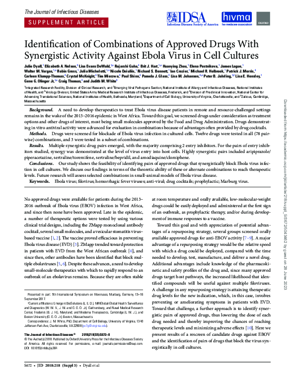 (PDF) Identification of Combinations of Approved Drugs With Synergistic ...