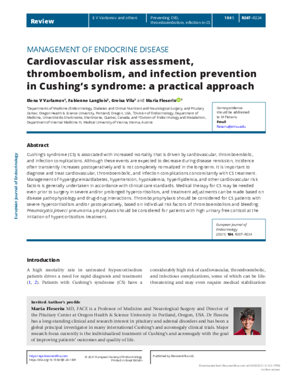 (PDF) MANAGEMENT OF ENDOCRINE DISEASE: Cardiovascular risk assessment ...