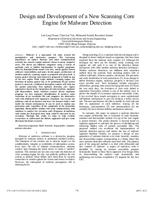 (PDF) Design and development of a new scanning core engine for malware ...