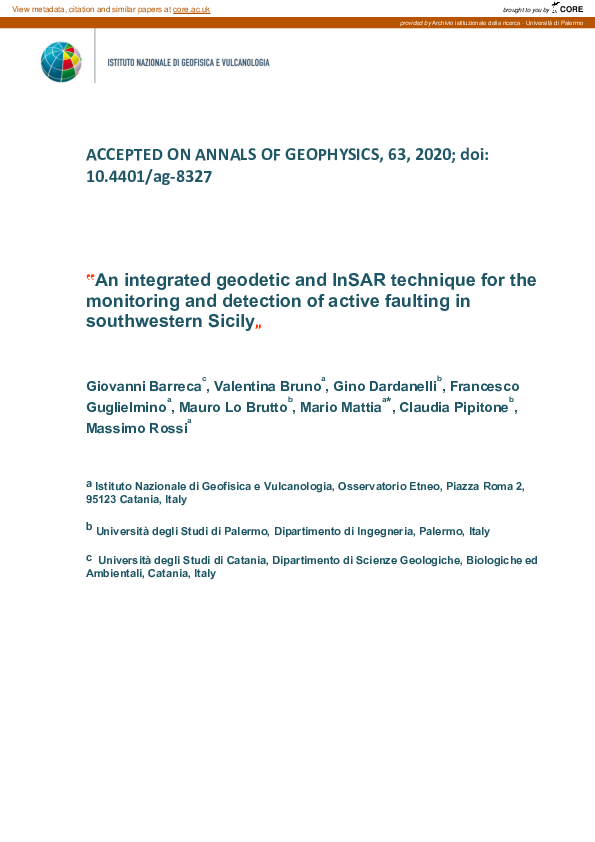 (PDF) An integrated geodetic and InSAR technique for the monitoring and ...