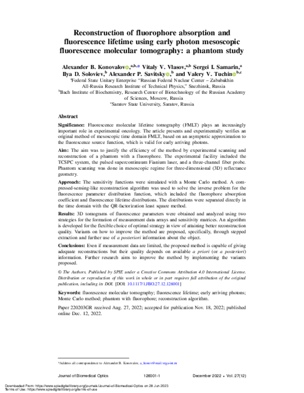 (PDF) Reconstruction of fluorophore absorption and fluorescence ...