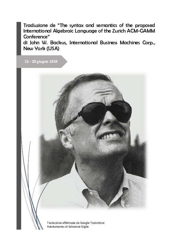 (PDF) Traduzione documento Backus ICIP