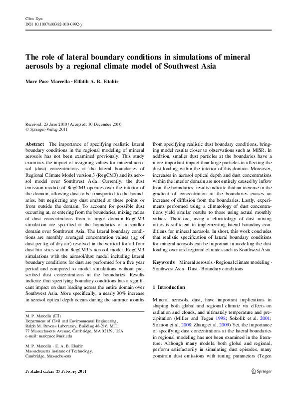 (PDF) The role of lateral boundary conditions in simulations of mineral ...