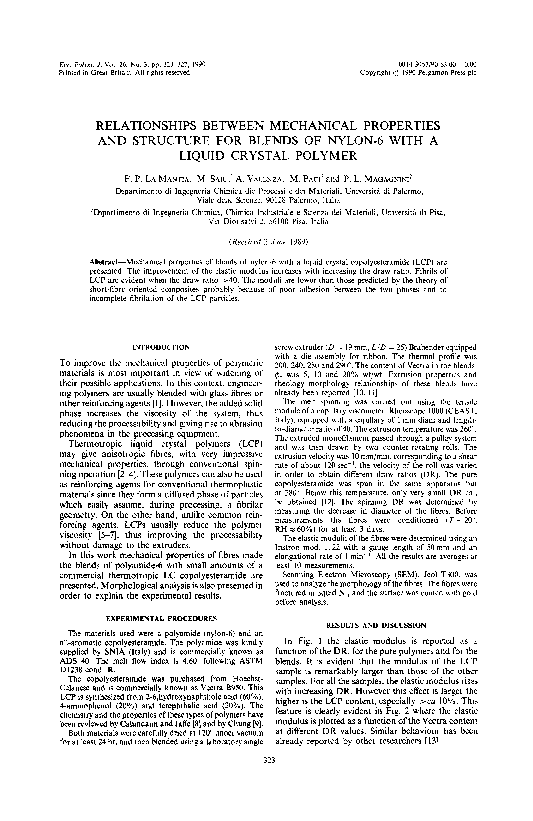 (PDF) Relationships between mechanical properties and structure for ...