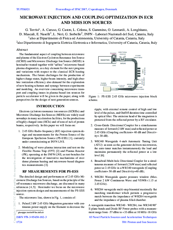 (PDF) Microwave injection and coupling optimization in ECR and MDIS ion ...