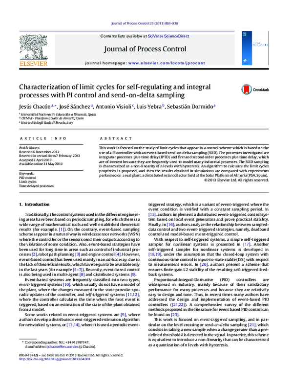 (PDF) Characterization of limit cycles for self-regulating and integral ...