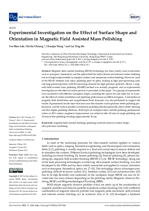 (PDF) Experimental investigation on the effect of surface electric ...