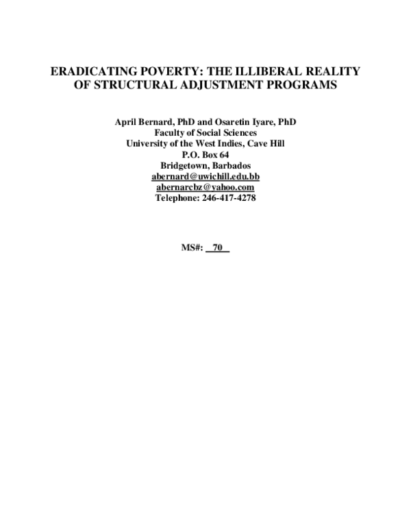 (PDF) Eradicating Poverty: The Illiberal Reality of Structural ...