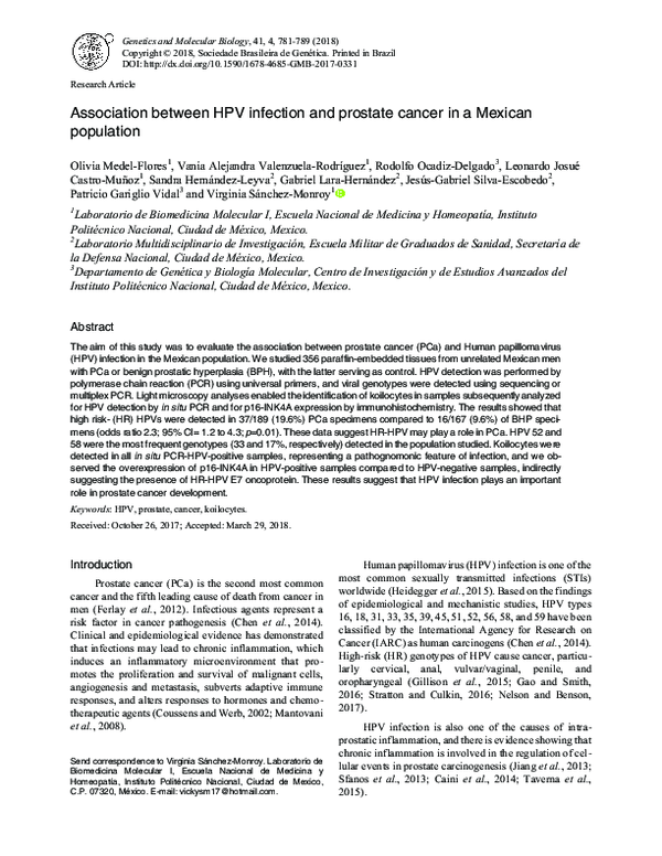 (PDF) Association between HPV infection and prostate cancer in a ...
