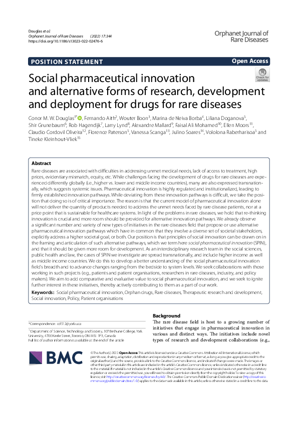 (PDF) Social pharmaceutical innovation and alternative forms of ...