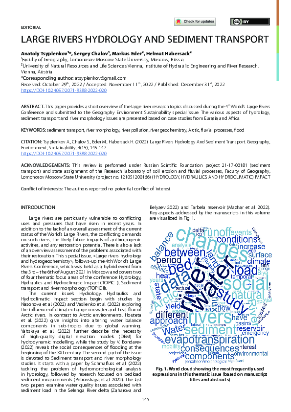 (PDF) Large Rivers Hydrology And Sediment Transport
