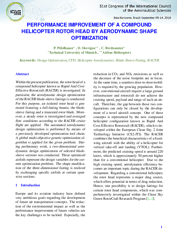 (PDF) Performance improvement of a compound helicopter rotor head by ...