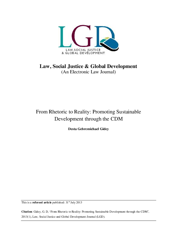 (PDF) Law, Social Justice & Global Development (An Electronic Law ...