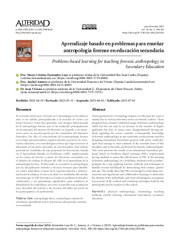  pdf aprendizaje basado en problemas para ense ar antropolog a forense