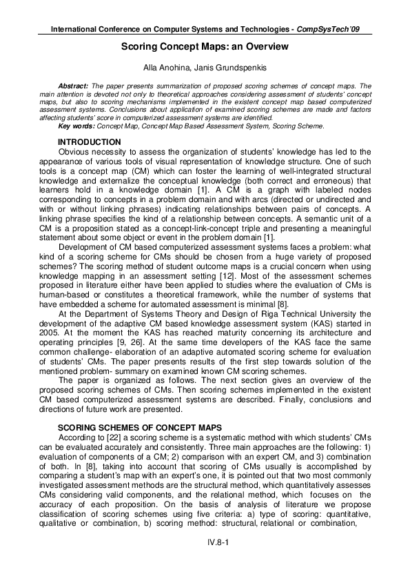 Pdf Scoring Concept Maps