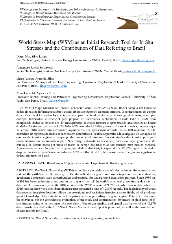 (PDF) World Stress Map (WSM) as an Initial Research Tool for In Situ ...