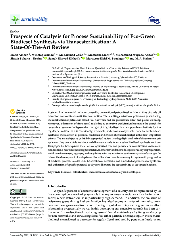 (PDF) Prospects of Catalysis for Process Sustainability of Eco-Green ...
