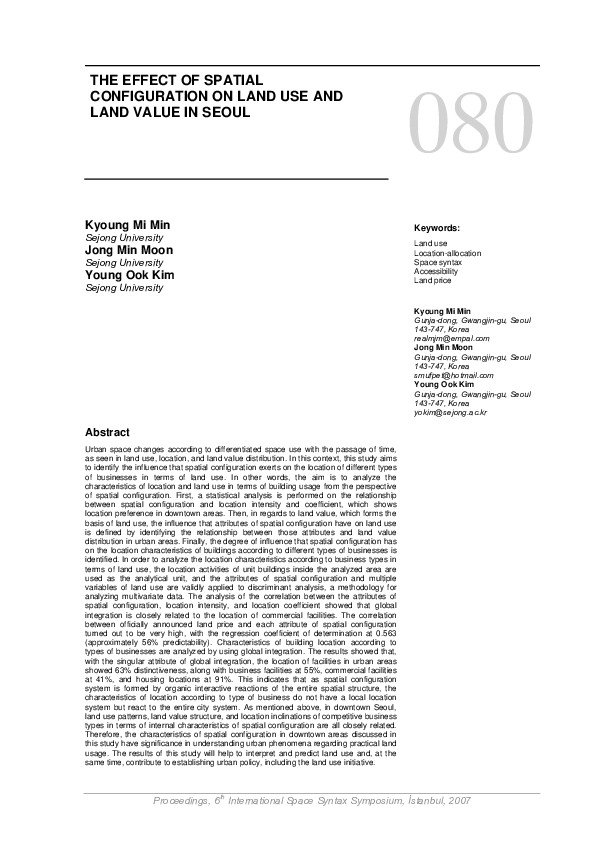 (PDF) The effect of spatial configuration on land use and land value in ...