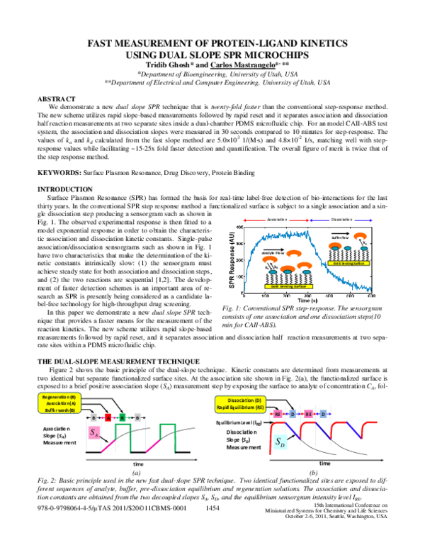 (PDF) Fast measurement of protein-ligand kinetics using dual slope SPR ...