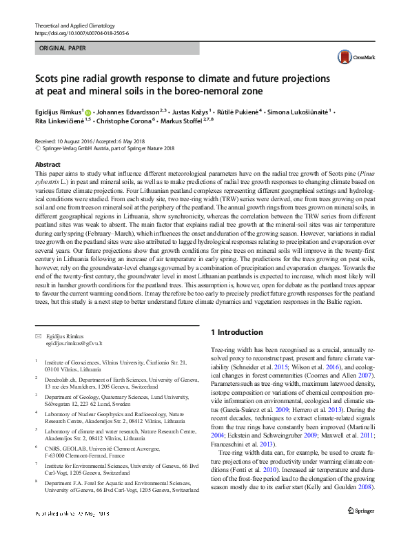 (PDF) Scots pine radial growth response to climate and future ...