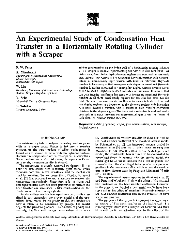 (PDF) An experimental study of condensation heat transfer in a ...