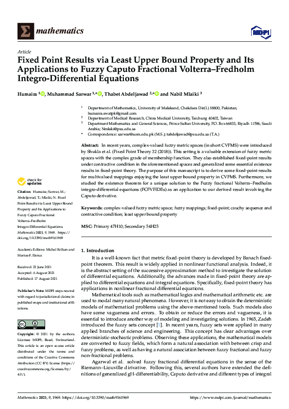 (PDF) Fixed Point Results via Least Upper Bound Property and Its ...