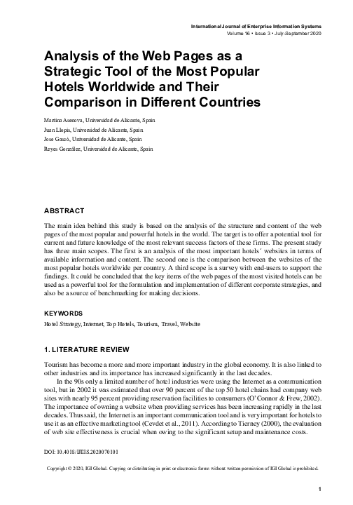 (PDF) Analysis of the Web Pages as a Strategic Tool of the Most Popular ...