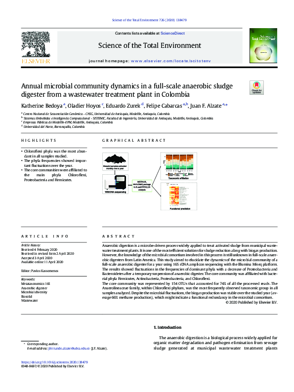 (PDF) Annual microbial community dynamics in a full-scale anaerobic ...