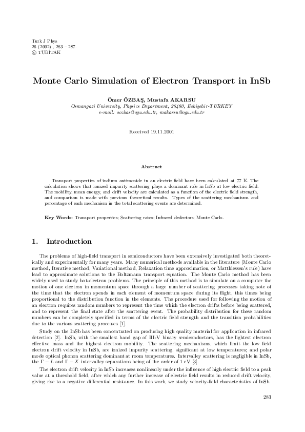 (PDF) Monte Carlo simulation of electron transport in degenerate and ...