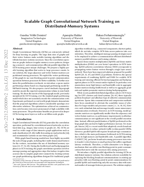 (PDF) Scalable Graph Convolutional Network Training on Distributed ...