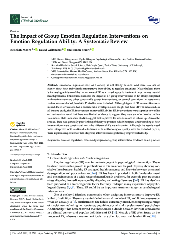 (PDF) The Impact of Group Emotion Regulation Interventions on Emotion ...