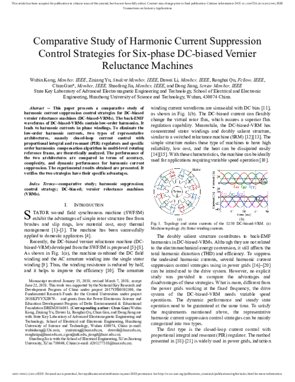 (PDF) Comparative Study of Harmonic Current Suppression Control ...