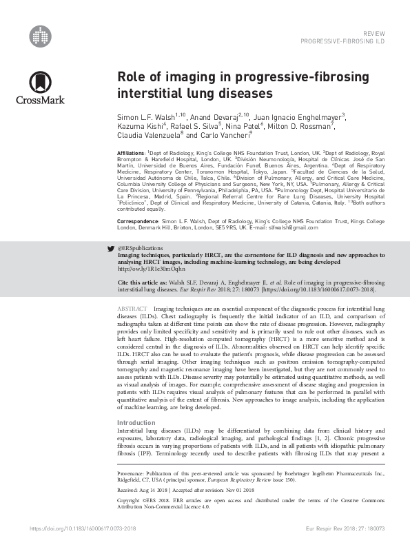 (PDF) Role of imaging in progressive-fibrosing interstitial lung diseases