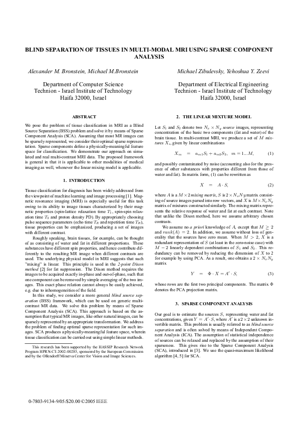 (PDF) Blind Separation Of Tissues In Multi-Modal Mri Using Sparse ...
