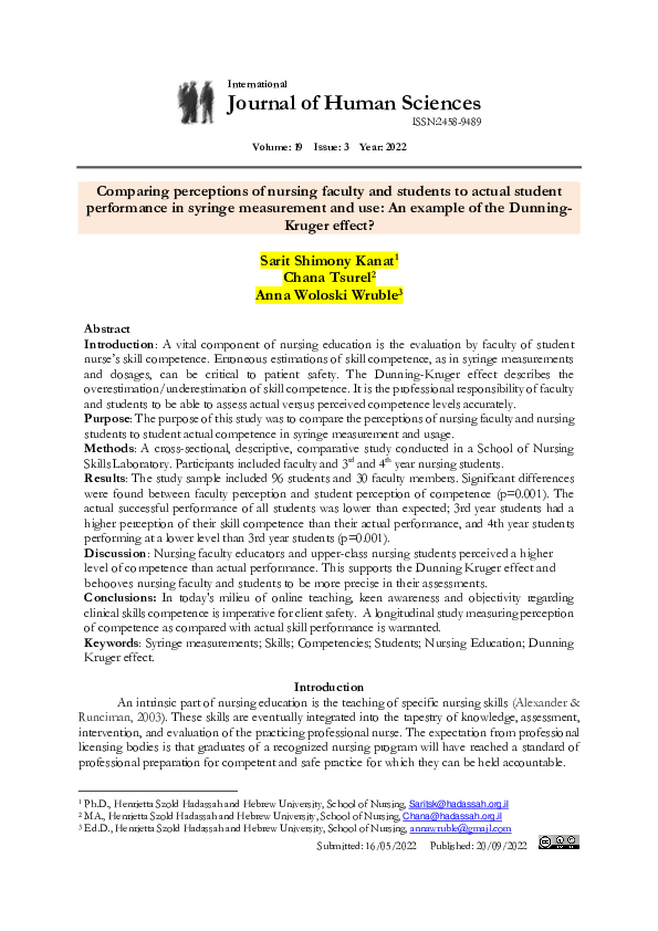 (PDF) Comparing perceptions of nursing faculty and students to actual ...