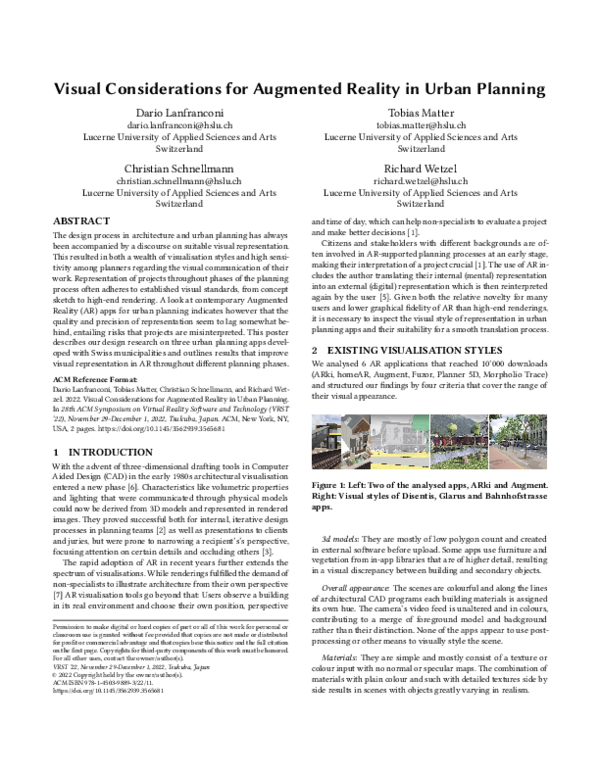 (PDF) Visual Considerations for Augmented Reality in Urban Planning