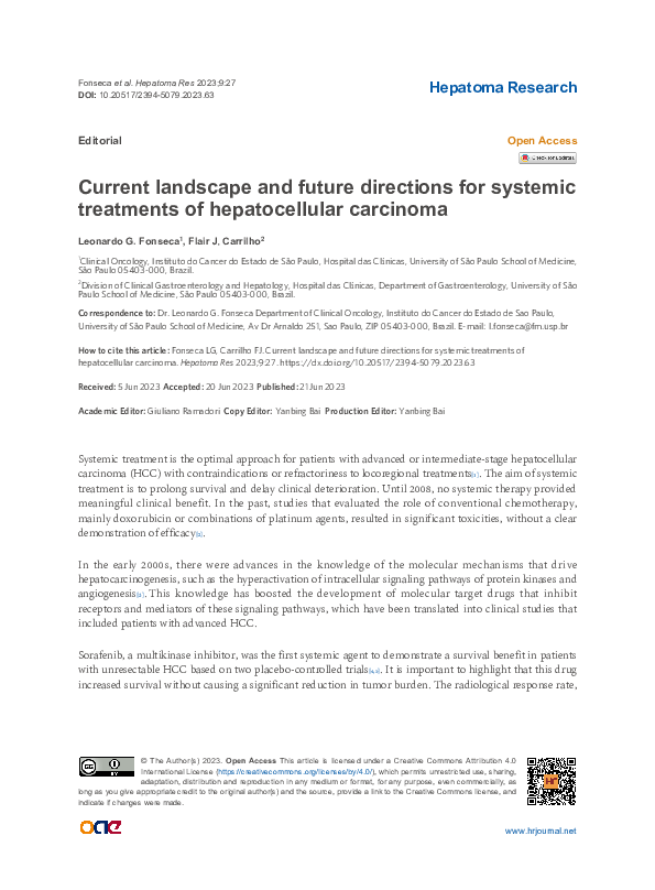 (PDF) Current landscape and future directions for systemic treatments ...