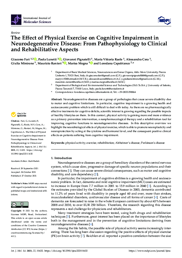 (PDF) The Effect of Physical Exercise on Cognitive Impairment in ...