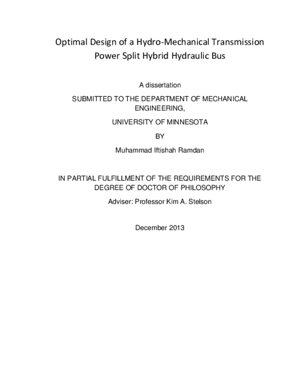(PDF) Optimal design of a hydro-mechanical transmission power split ...