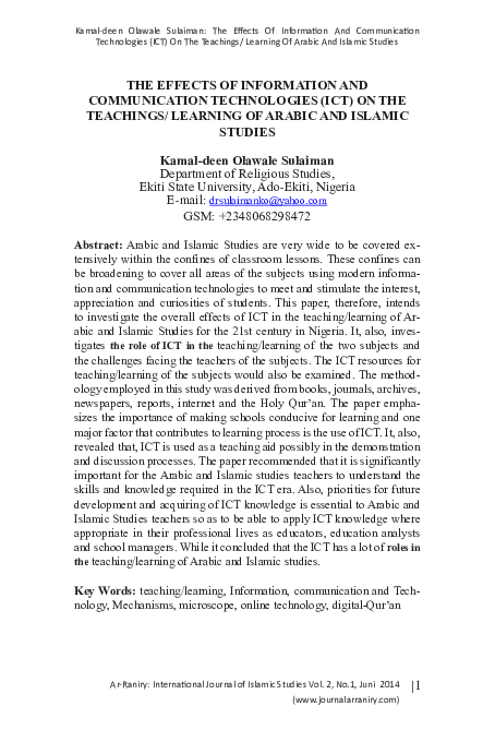 (PDF) The Effects Of Information And Communication Technologies (ICT ...