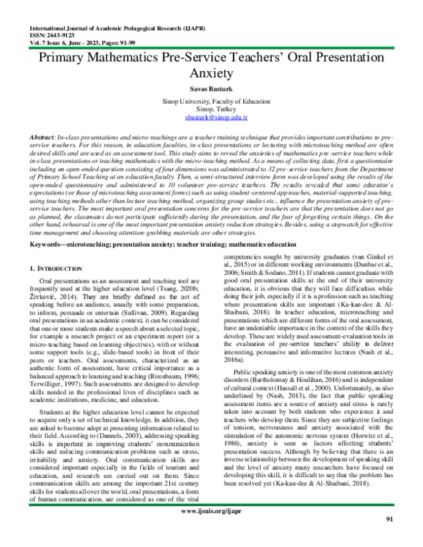 (PDF) Baştürk, S. (2023). Primary mathematics pre-service teachers ...