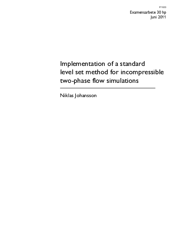 (PDF) Implementation of a standard level set method for incompressible ...