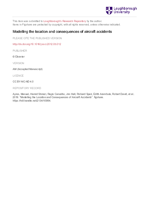 (PDF) Modelling the location and consequences of aircraft accidents