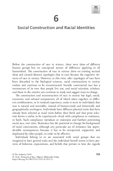 (PDF) Social Construction and Racial Identities