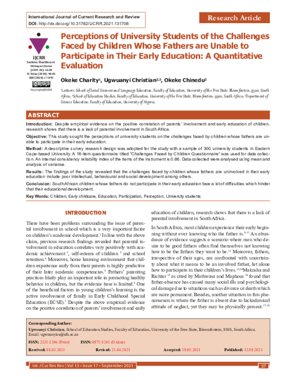 (PDF) Perceptions of University Students of the Challenges Faced by ...