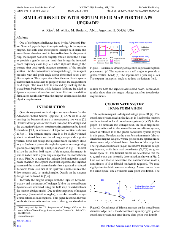 (PDF) Simulation Study With Septum Field Map for the APS Upgrade